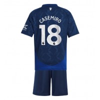 Maglia Calcio Manchester United Casemiro #18 Seconda Divisa Bambino 2024-25 Manica Corta (+ pantaloncini)